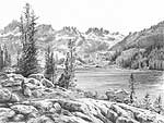 'Lake Ediza' - graphite pencil drawing by Diane Wright